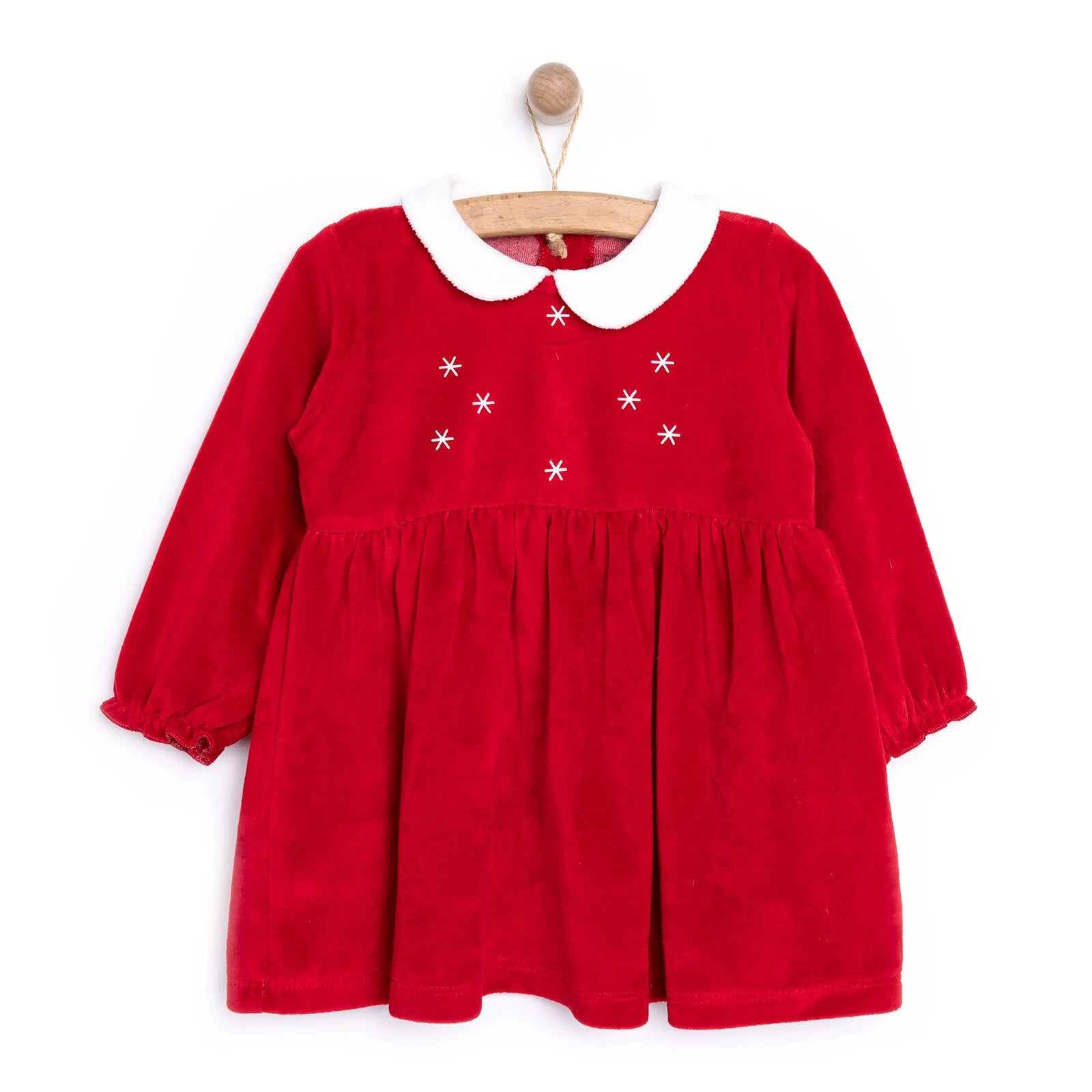 HelloBaby Newborn Girl Velvet Dress - Red - ebebek - Black Friday