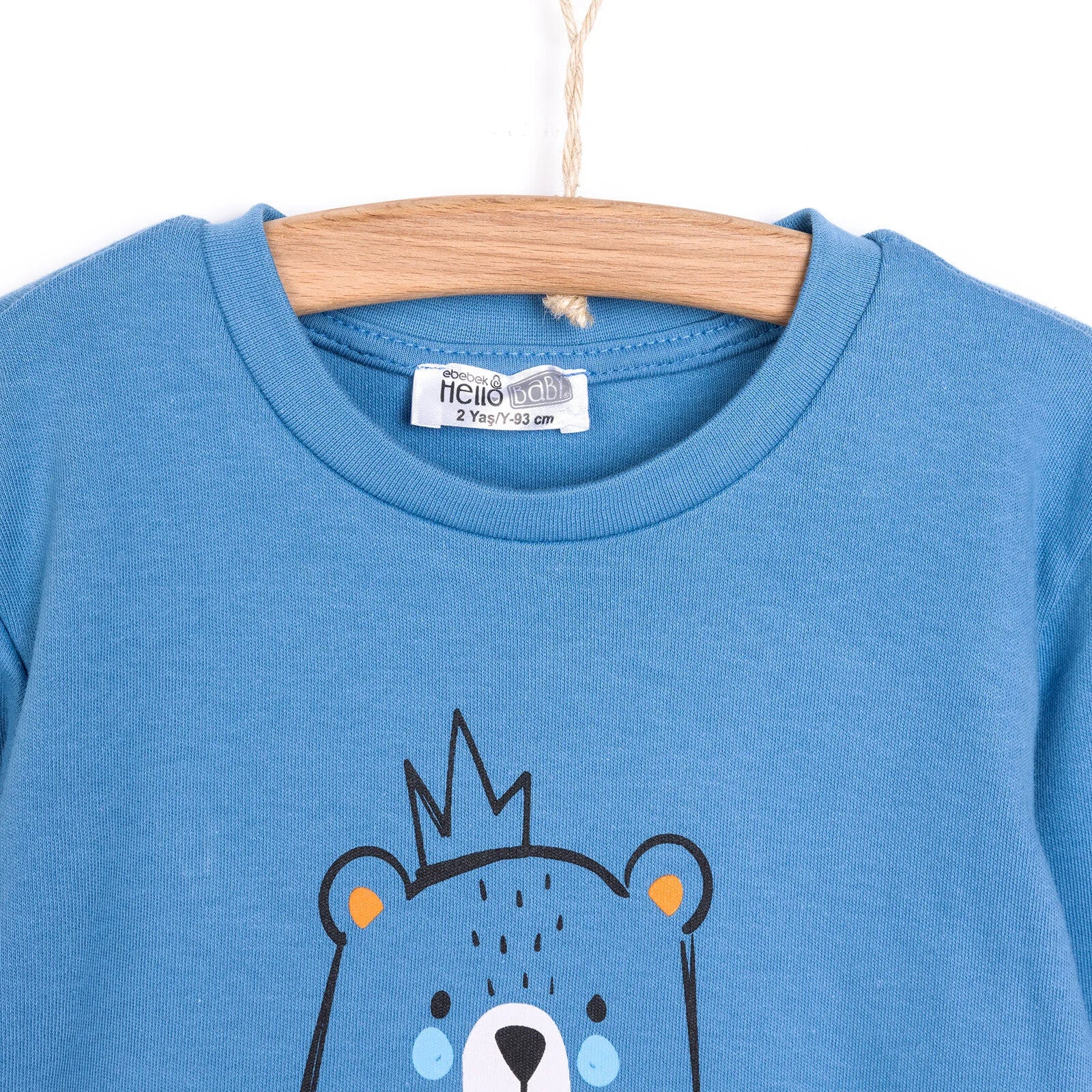HelloBaby Basic Boy Bear Printed Jogging - Sax Blue - ebebek - Black Friday