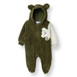 Midimod Newborn Welsoft Footed Jumpsuit - Dark Green Dark Green - ebebek