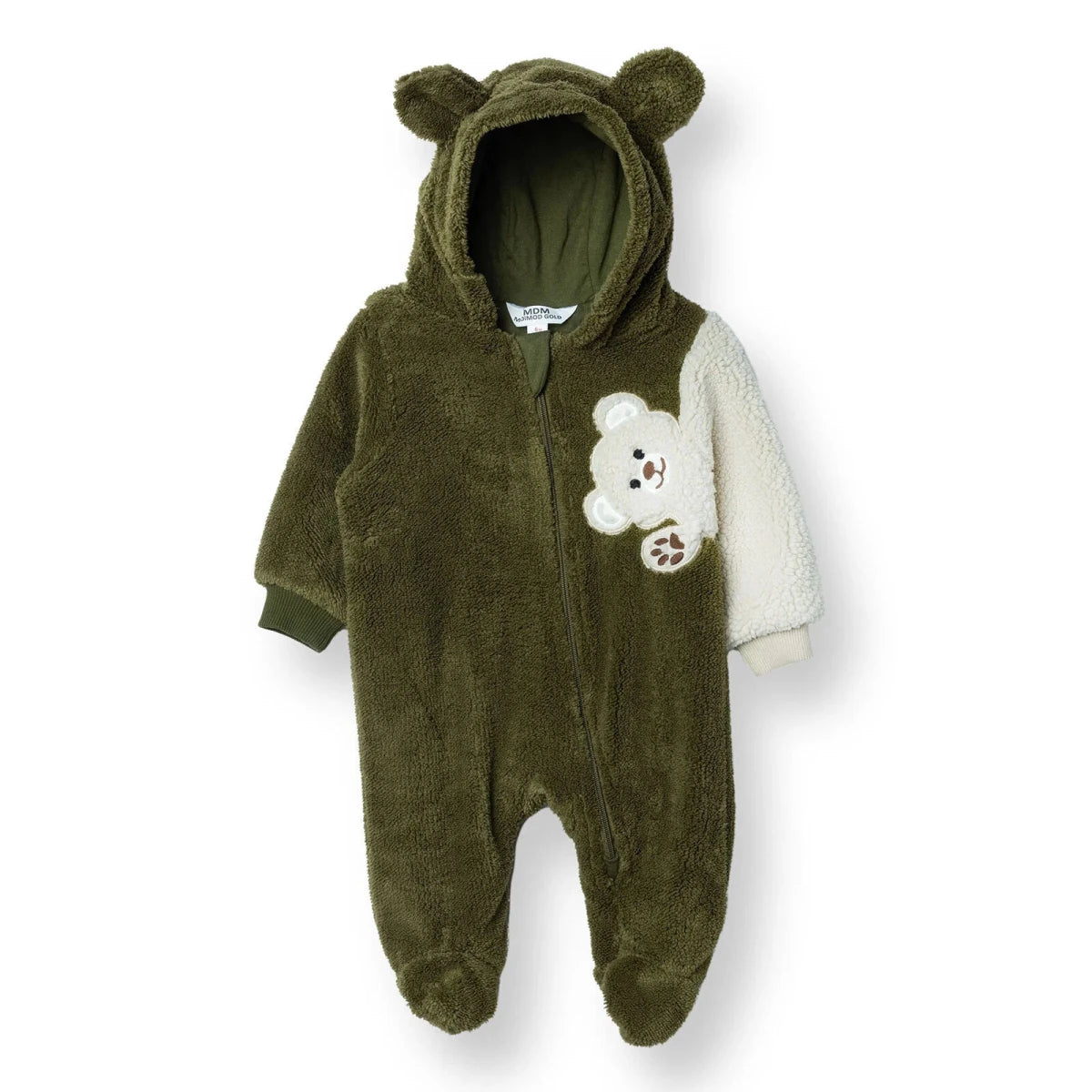 Midimod Newborn Welsoft Footed Jumpsuit - Dark Green Dark Green - ebebek
