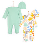 HelloBaby Newborn Footed Jumpsuit - Hat 2 Pcs - Green - ebebek - Black Friday
