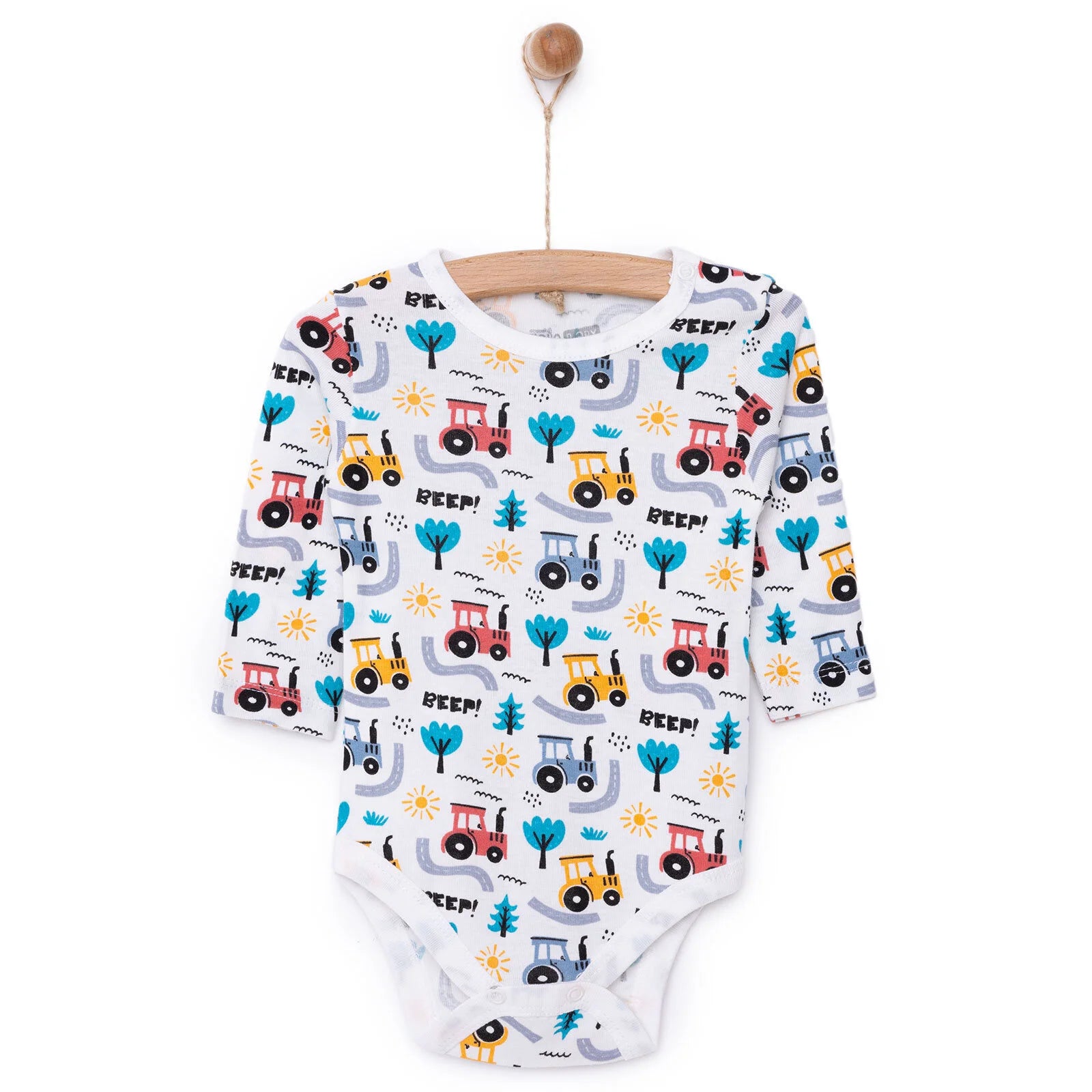 HelloBaby Boy Long Sleeve Bodysuit - Ecru - ebebek - Black Friday