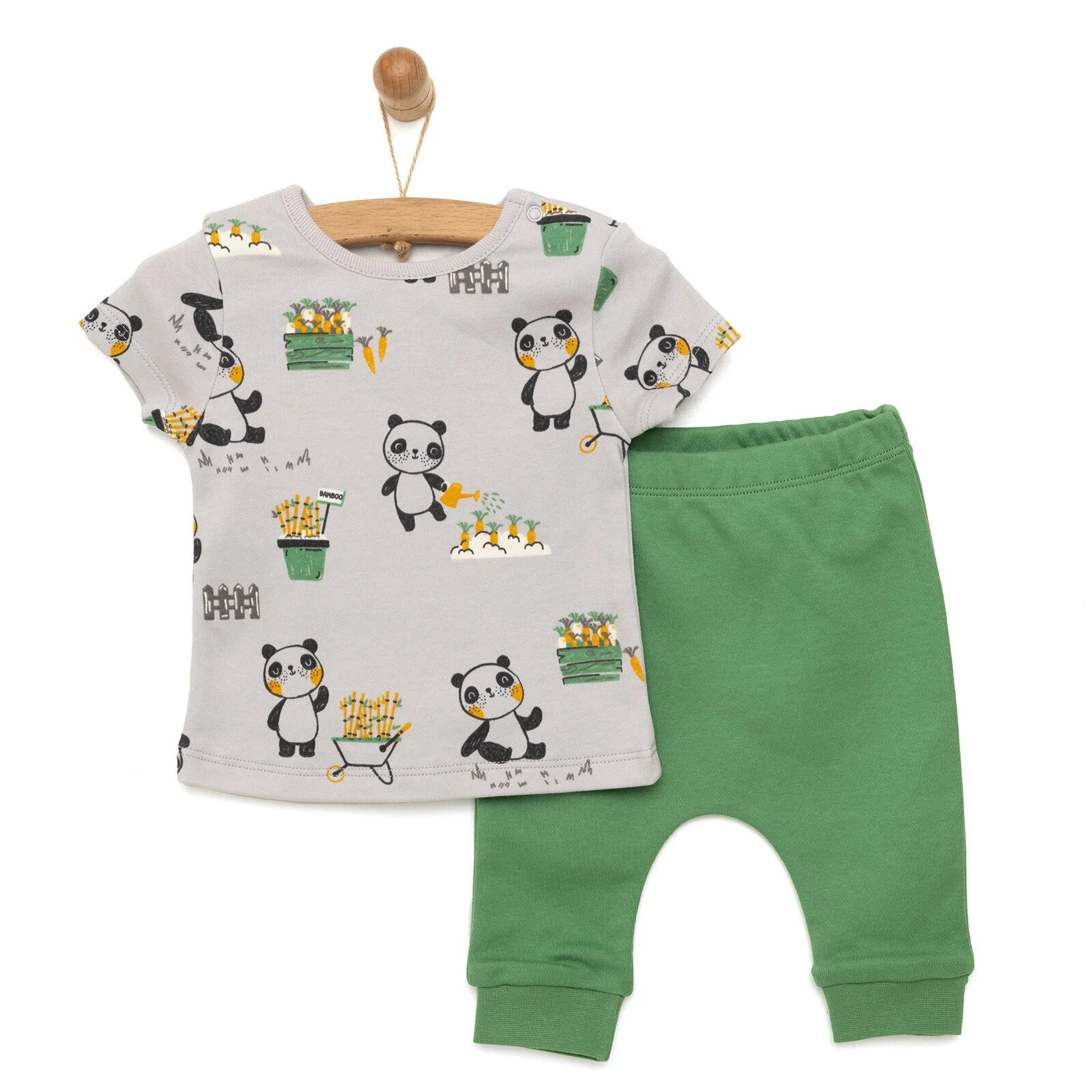 HelloBaby Newborn T-shirt - Footless Bottom - Green - ebebek - Black Friday