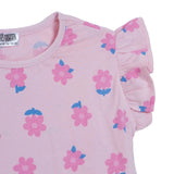 HelloBaby Girls Blouse & Leggings Set Floral Print Ditsy Flower Crew Neck Full Length Short Sleeve - Pink Printed Pink Printed - ebebek