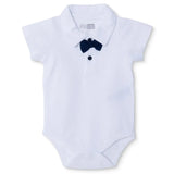 Baby Boy Short - Sleeve Bodysuit Car Print Snap Fastening Polo Collar - Ecru Ecru - ebebek
