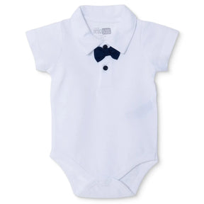 Baby Boy Short - Sleeve Bodysuit Car Print Snap Fastening Polo Collar - Ecru Ecru - ebebek