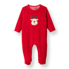 HelloBaby My First Christmas Newborn Unisex Velvet Footed Jumpsuit - Green - ebebek - Black Friday