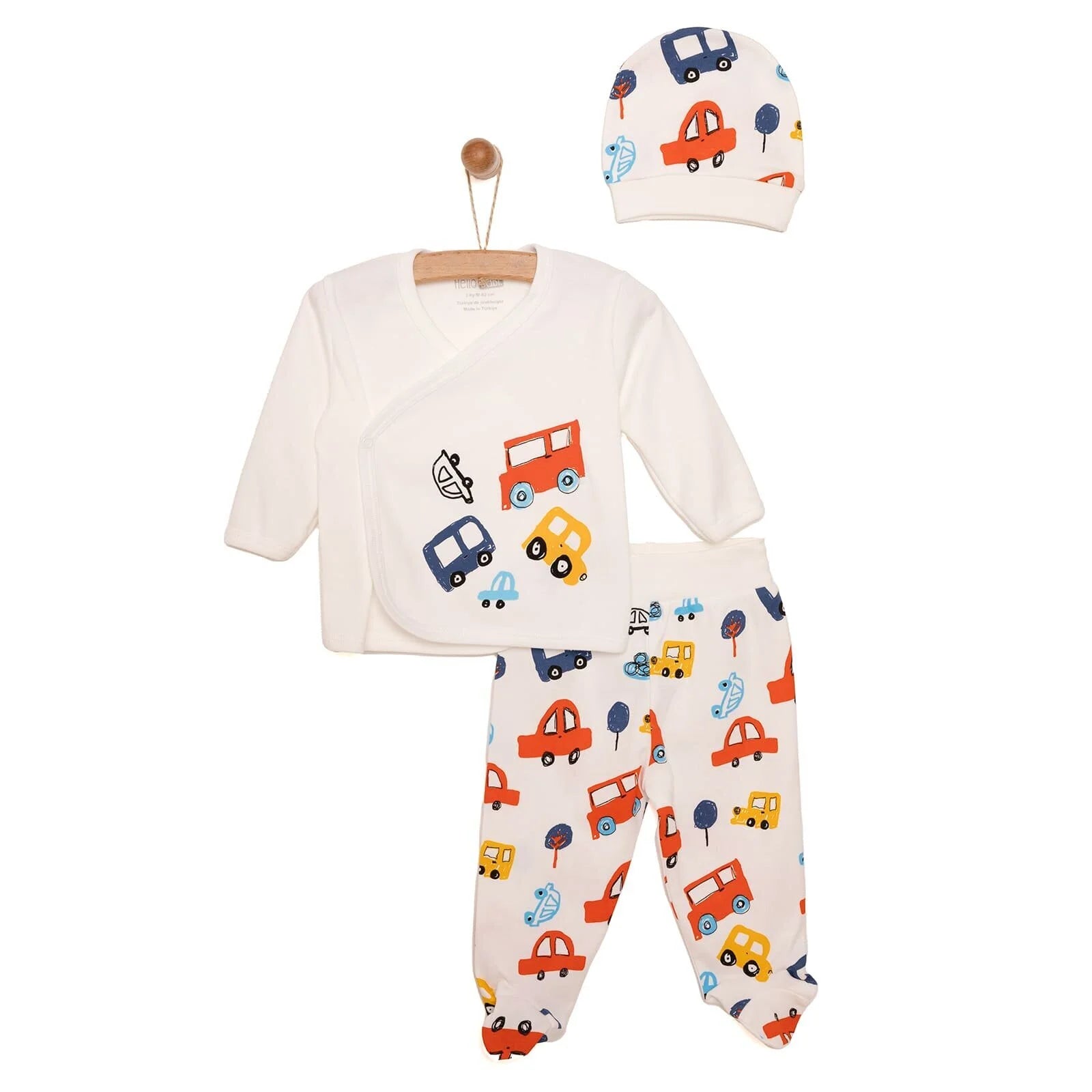 HelloBaby Newborn Baby Boy Body - Hat - Footed Bottom - Ecru - ebebek - Black Friday