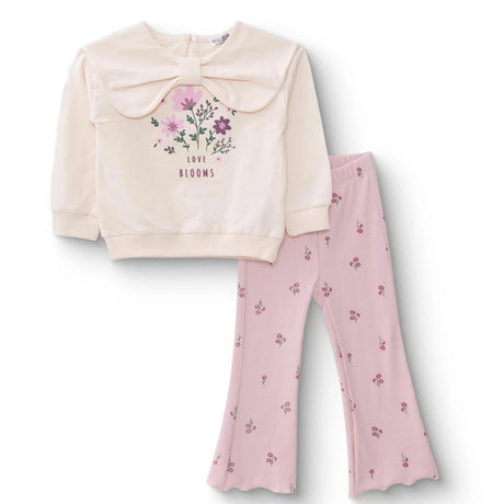 HelloBaby Girls Blouse - Leggings Enjoy Bear Long Leg Long Sleeve - Ecru Ecru - ebebek