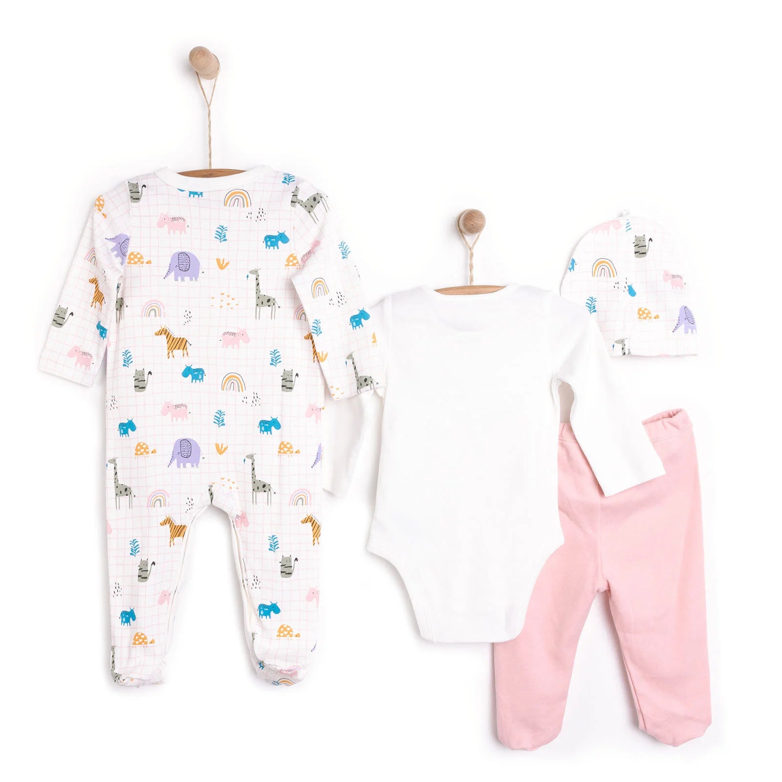 HelloBaby Newborn Unisex 4 pcs Starter Set - Light Pink - HelloBaby - ebebek