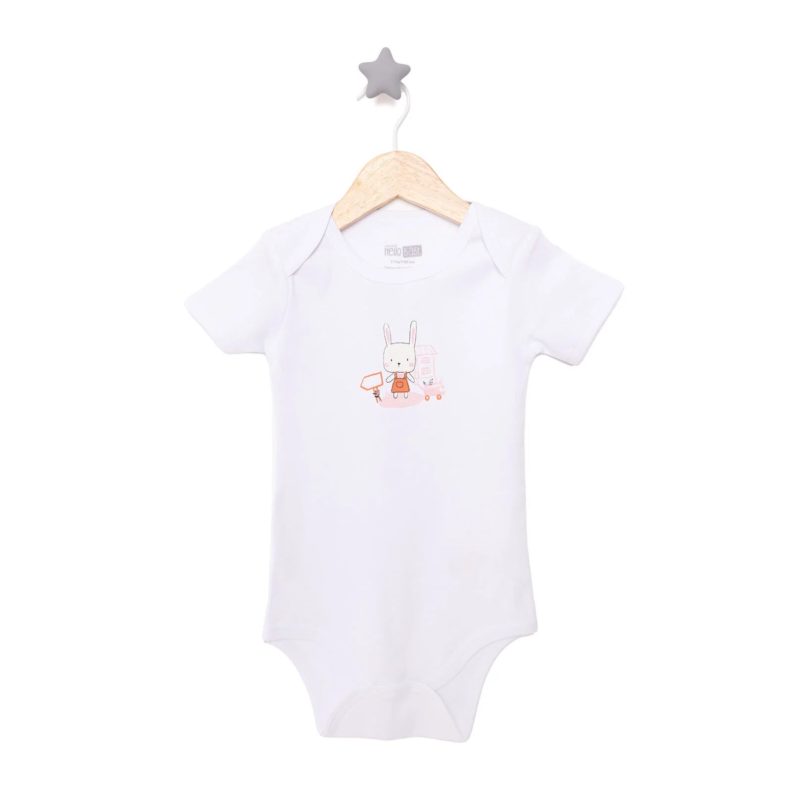 HelloBaby Baby Boy Short Sleeve Body - White - ebebek - Black Friday