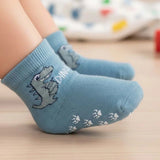 HelloBaby Boys 3 - Pack Non - Slip Socks Animal Print - Light Blue Light Blue - ebebek