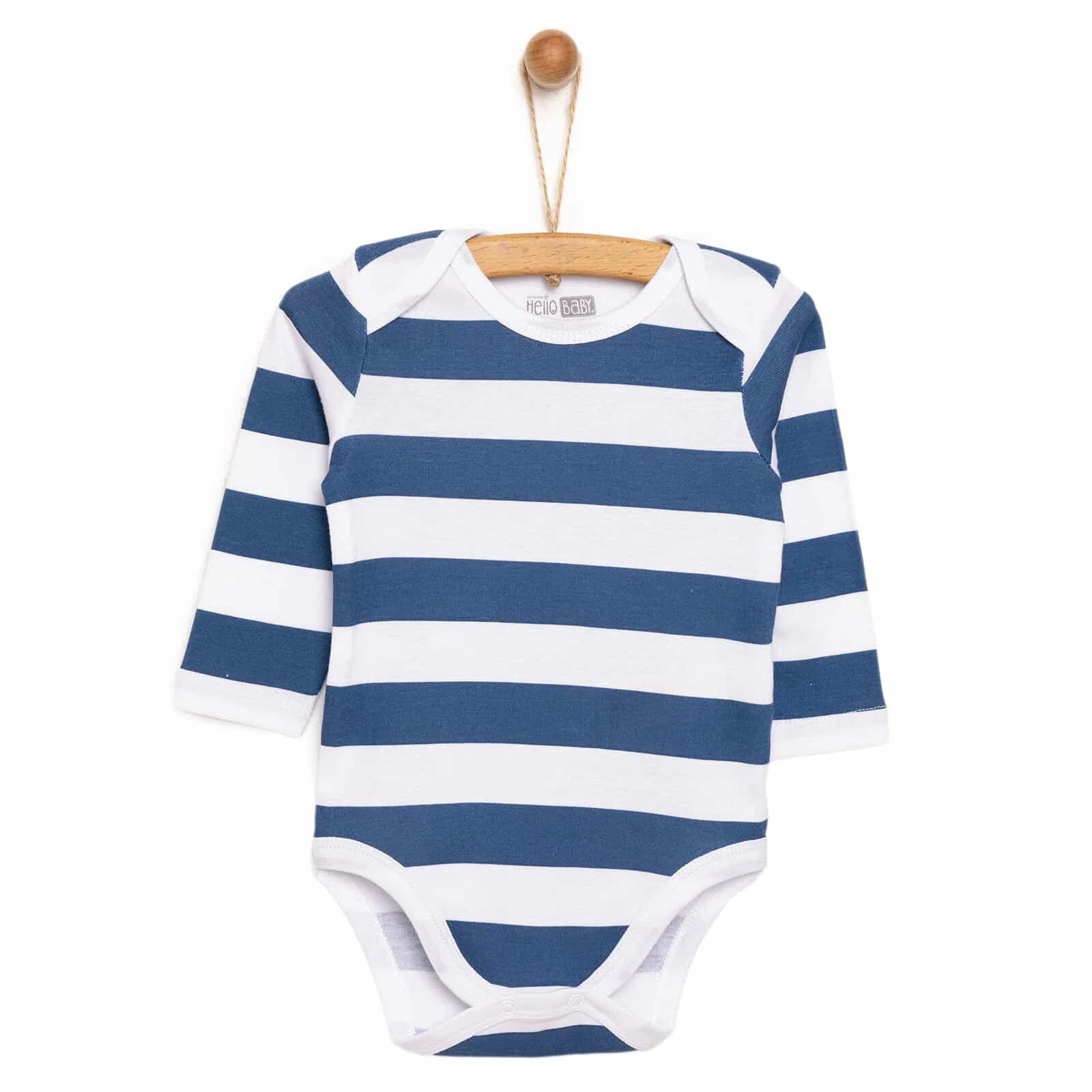 HelloBaby Boy Long Sleeve Bodysuit - Navy Blue - ebebek - Black Friday