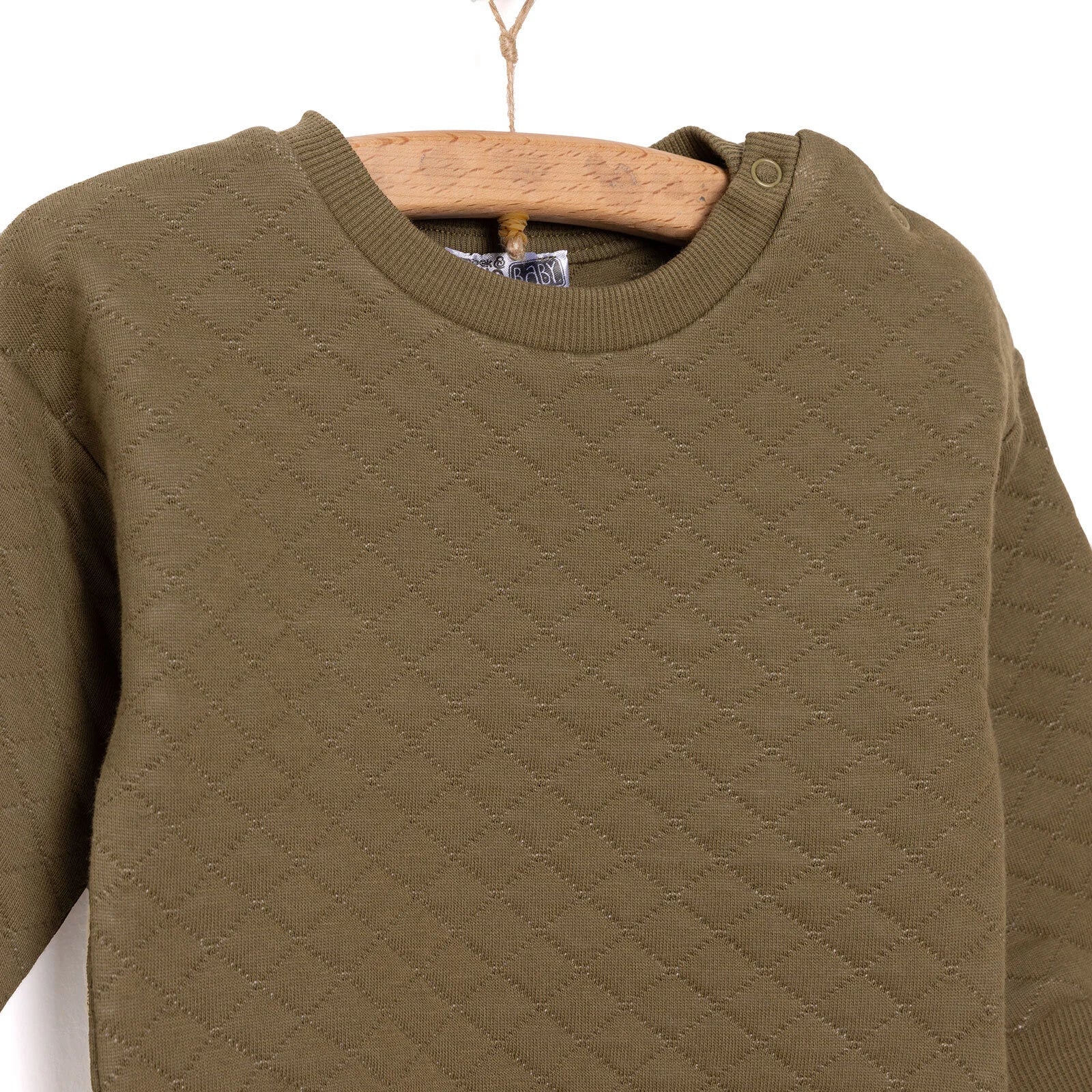 HelloBaby Newborn Quilted Sweatshirt - Footed Bottom - Green - ebebek - Black Friday