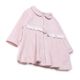 Bebetto Girls Dress Snap Fastening Sweet Princess Frill Neck Long Sleeve - Pink Pink - ebebek