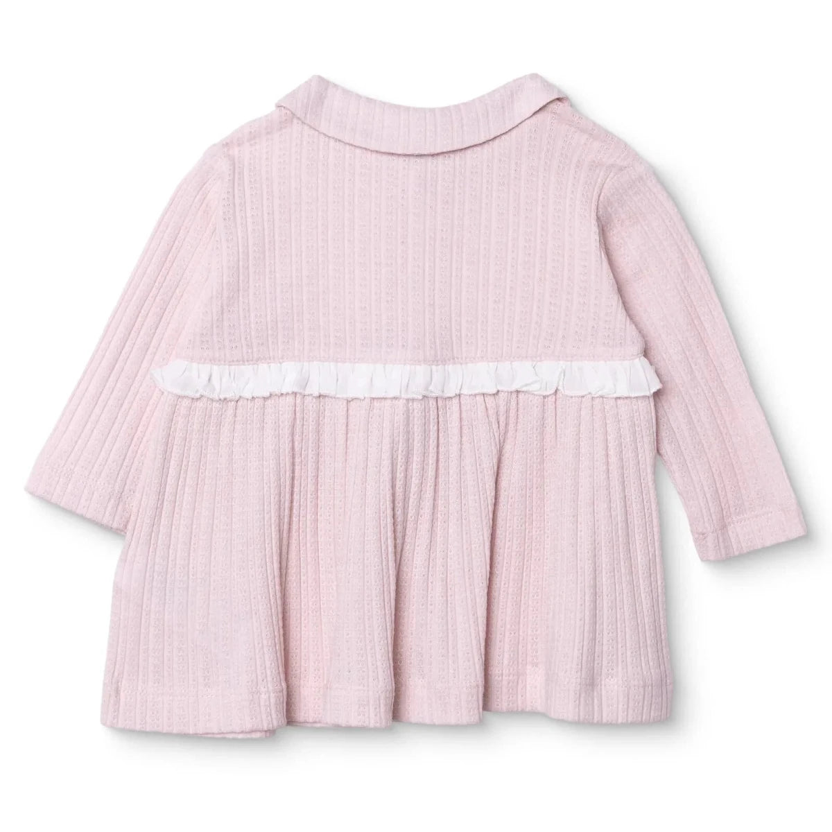 Bebetto Girls Dress Snap Fastening Sweet Princess Frill Neck Long Sleeve - Pink Pink - ebebek