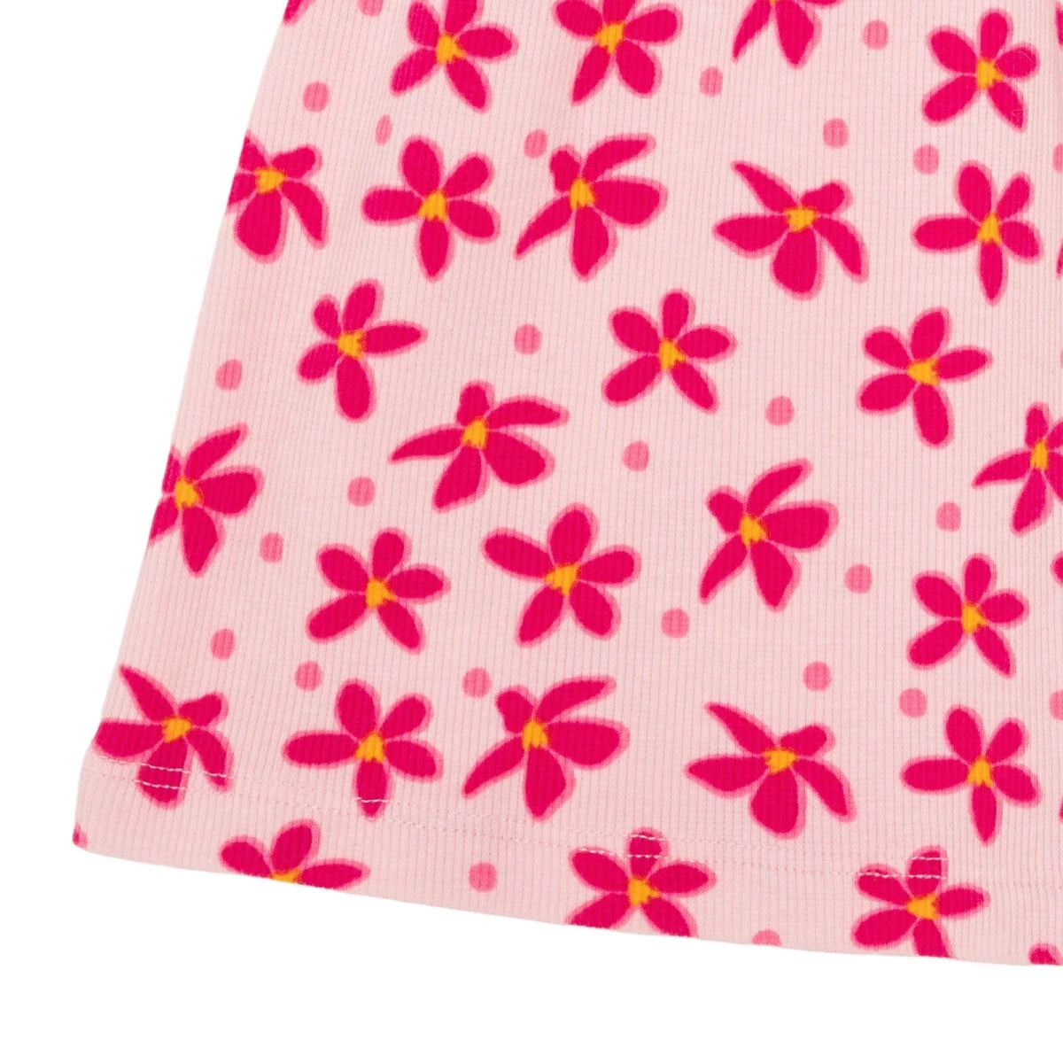 HelloBaby Girls Dress Floral Print Buttoned Crew Neck Short Sleeve - Pink Printed Pink Printed - ebebek