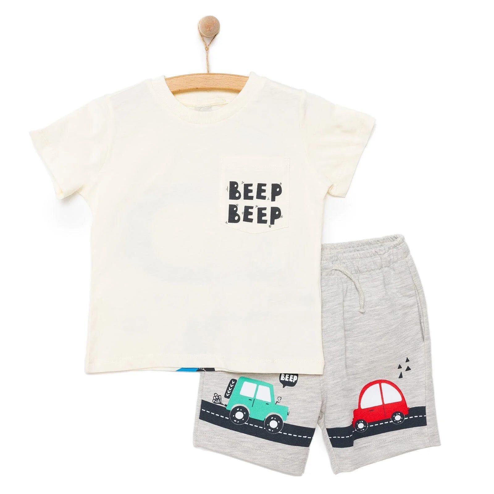 HelloBaby Cars&Roads Road Printed Boy Tshirt - Ecru - ebebek - Black Friday