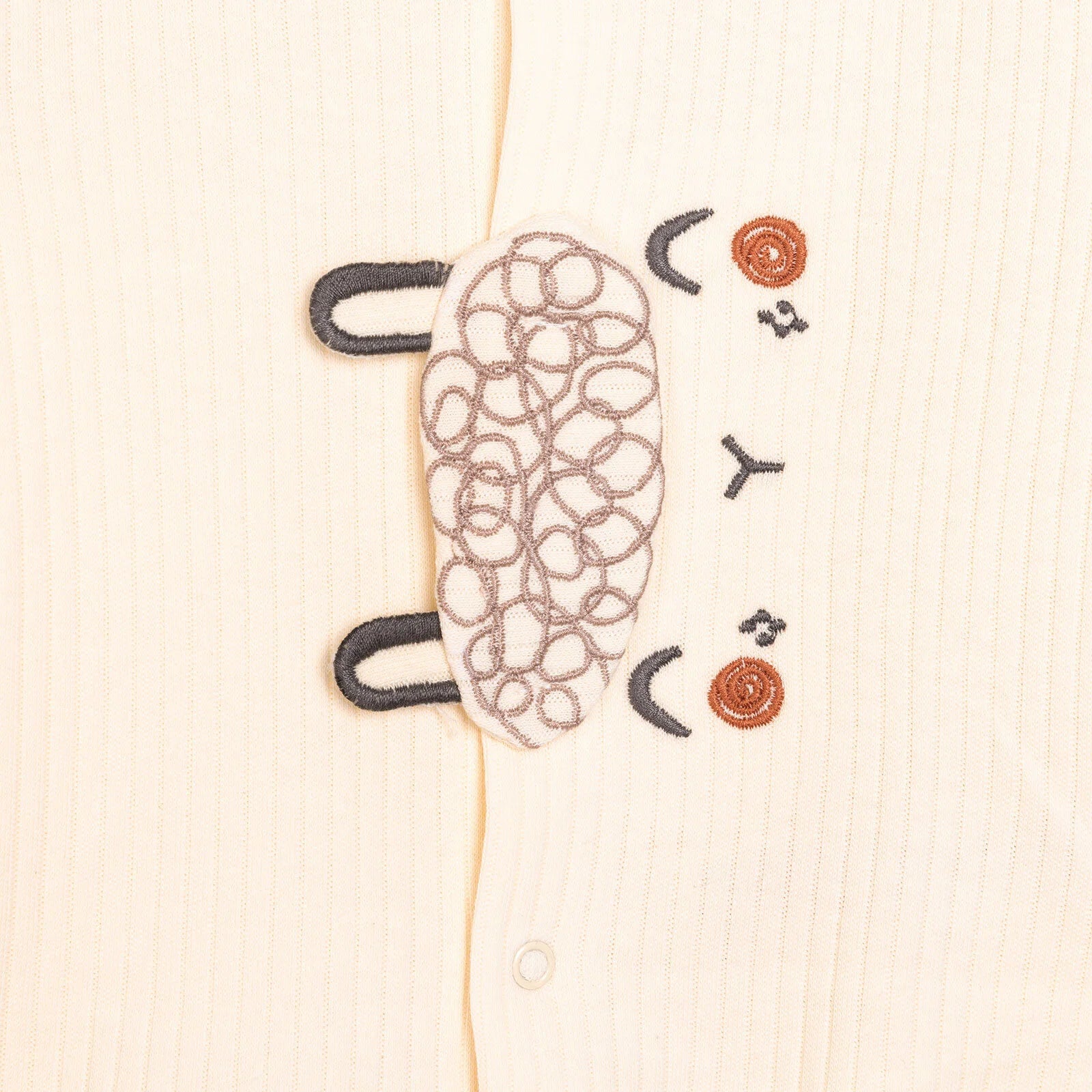 Bebetto Newborn Organic Little Lamp Footed Jumpsuit - Ecru - ebebek - Black Friday