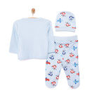 HelloBaby Wrapover Top - Hat - Footed Bottom - Light Blue - ebebek - Black Friday