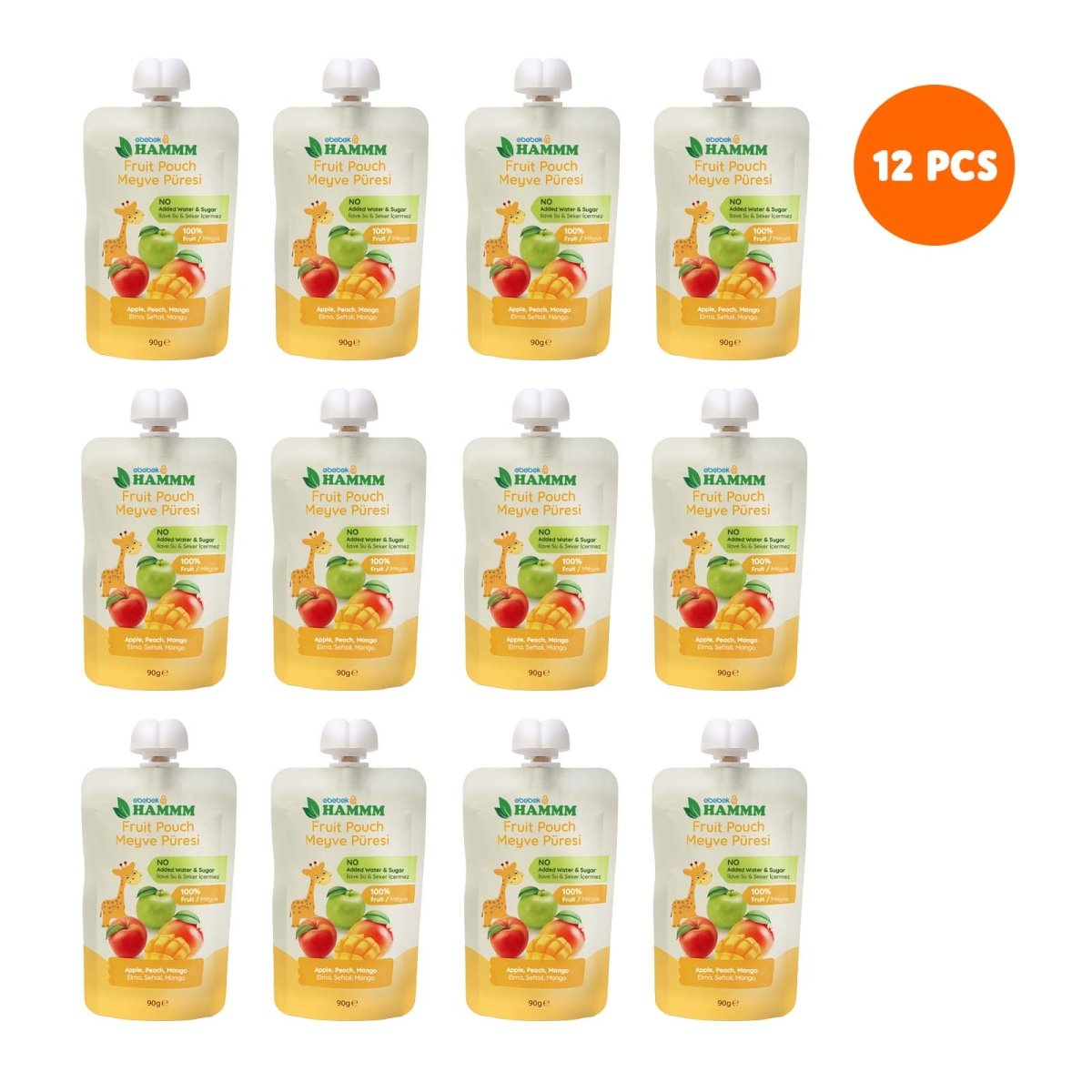 Hammm Apple Peach Mango Puree Pouch (12x90g) – ebebek