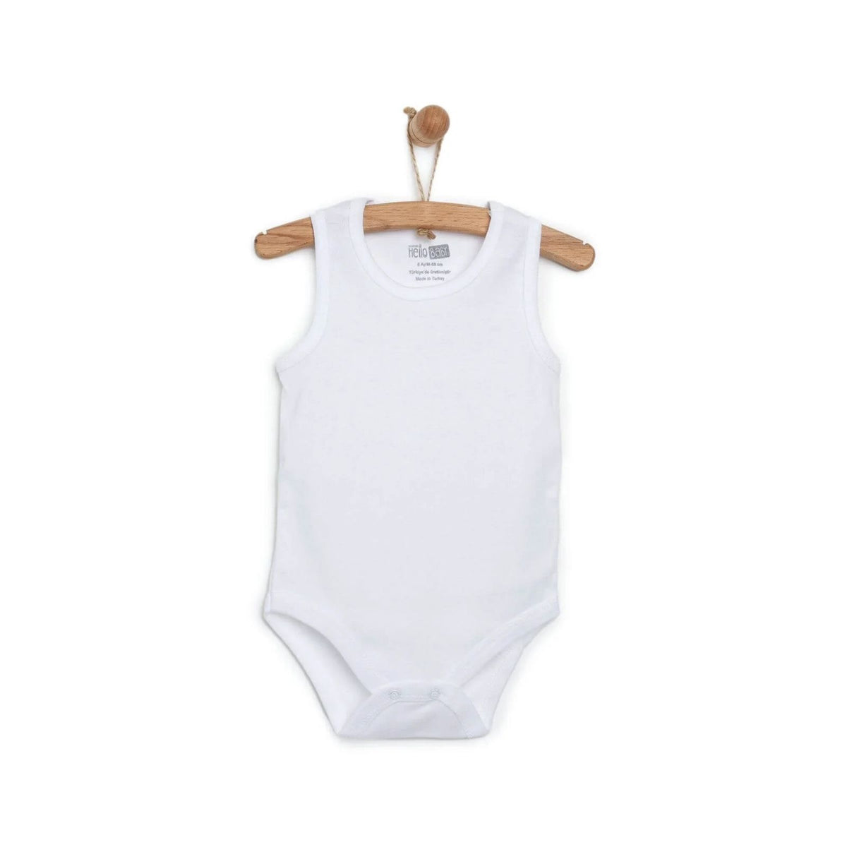 HelloBaby Unisex White Sleeveless Vest Bodysuits 12 Pack - White