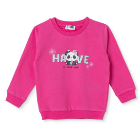 HelloBaby "Have a Nice Day" Slogan Baby Sweatshirt (3-6 Months to 4-5 Years) Pink - ebebek