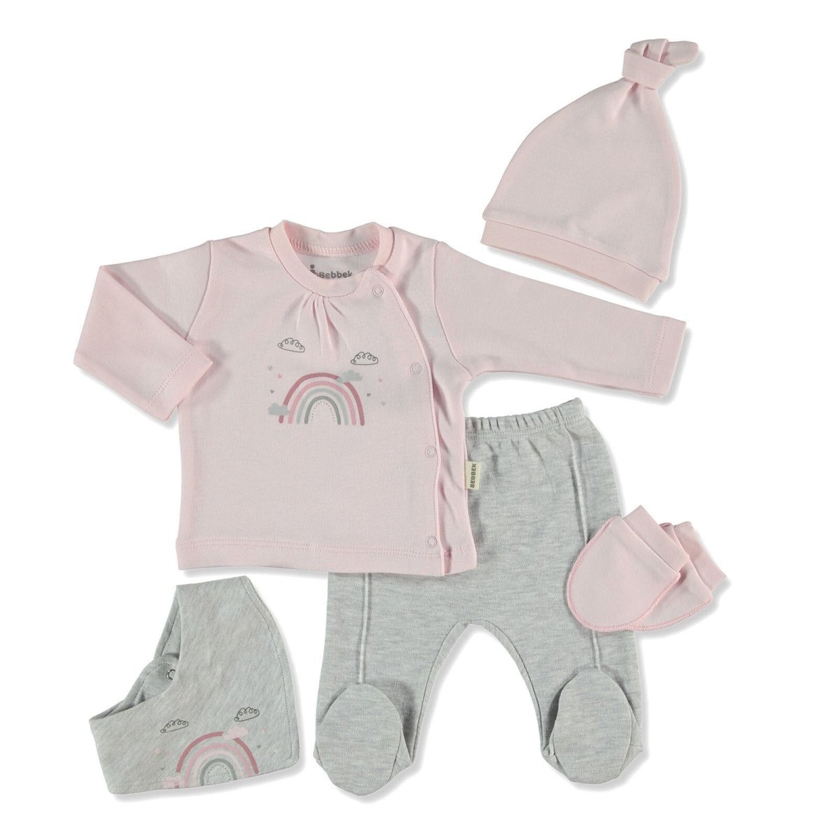 Bebbek Baby Girl 5 Pcs Newborn Starter Set - Snow Melange - ebebek - Black Friday