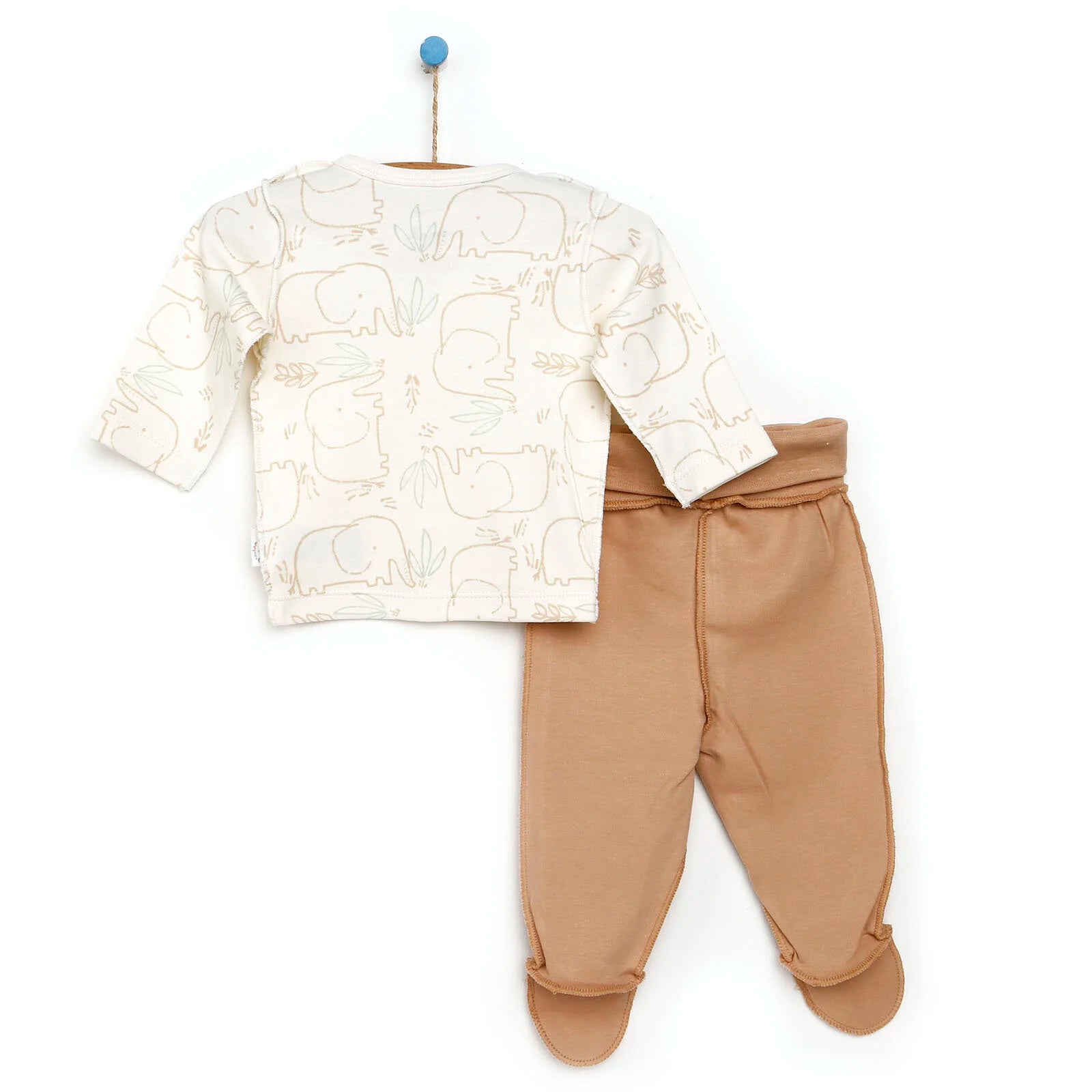 Bebetto Newborn Wrapover Top - Footed Bottom - Ecru - ebebek - Black Friday