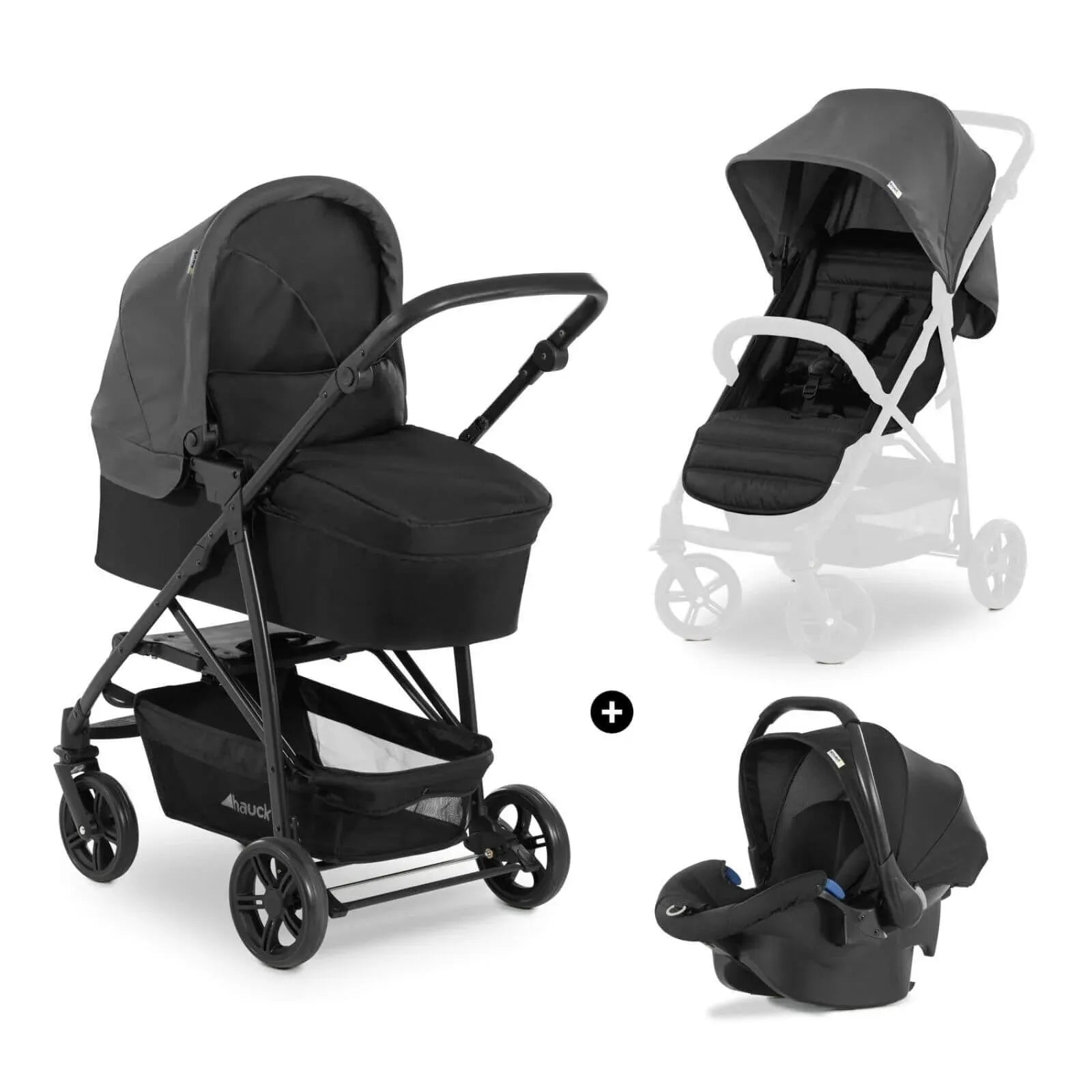Hauck Rapid 4 Trioset Grey 4 Wheel Travel System ebebek