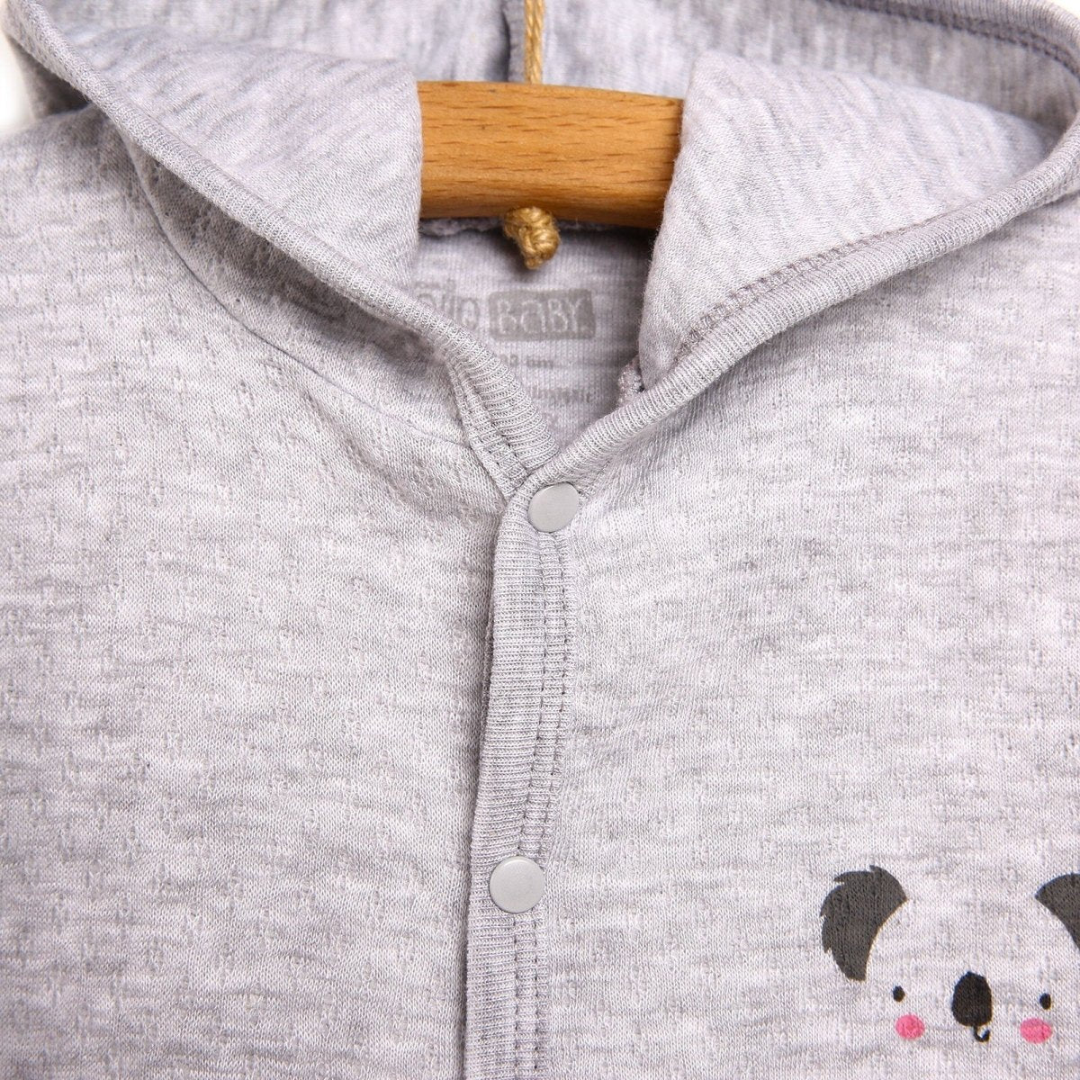 HelloBaby Basic Baby Boy Quilted Hooded - Grey Melange - ebebek - Black Friday