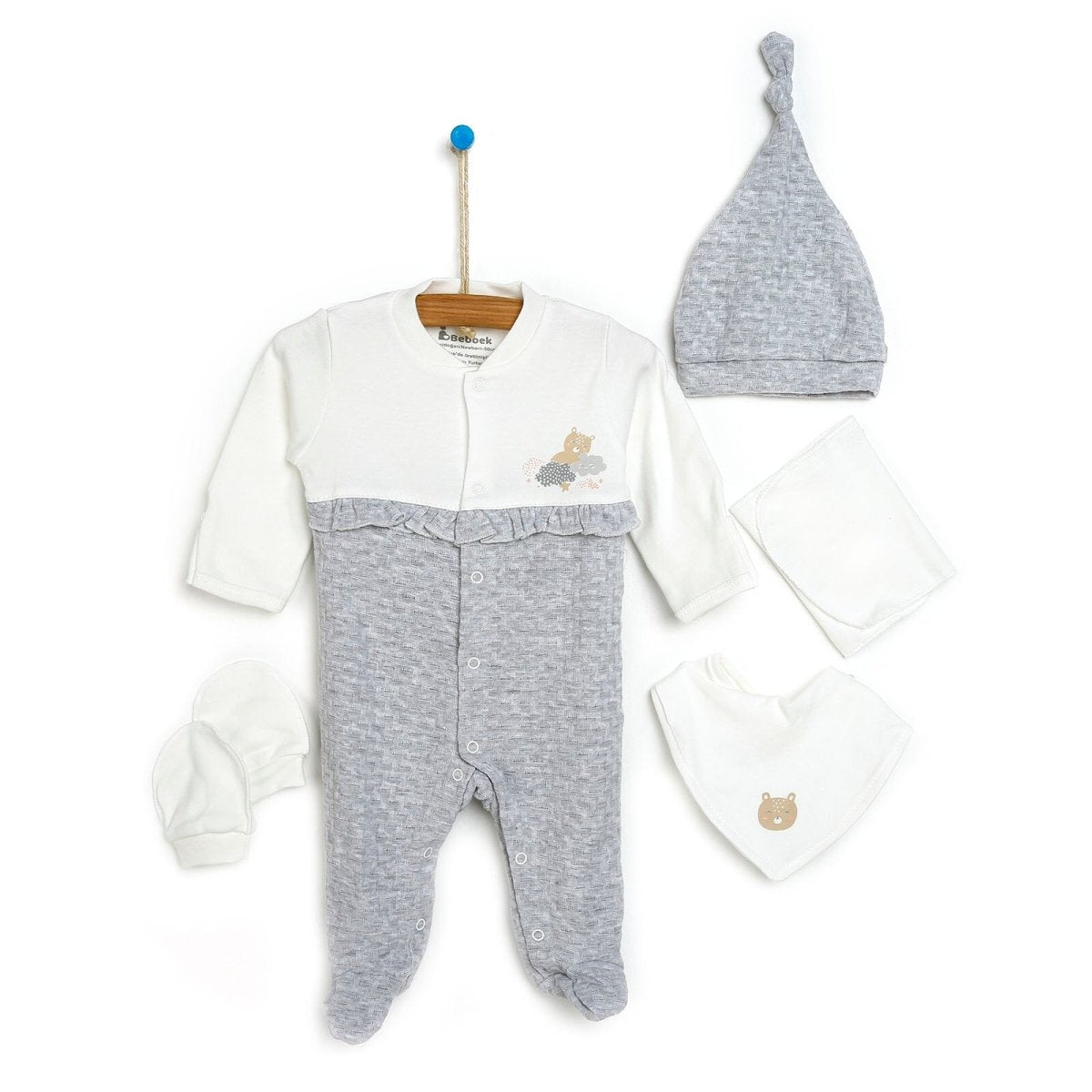Bebbek Baby Girl 5 Pcs Newborn Gift Starter Set - Snow Melange - ebebek - Black Friday