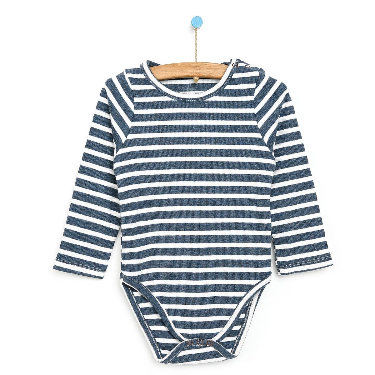 Newborn Fashion Club Long Sleeve Bodysuit - Indigo - ebebek - Black Friday