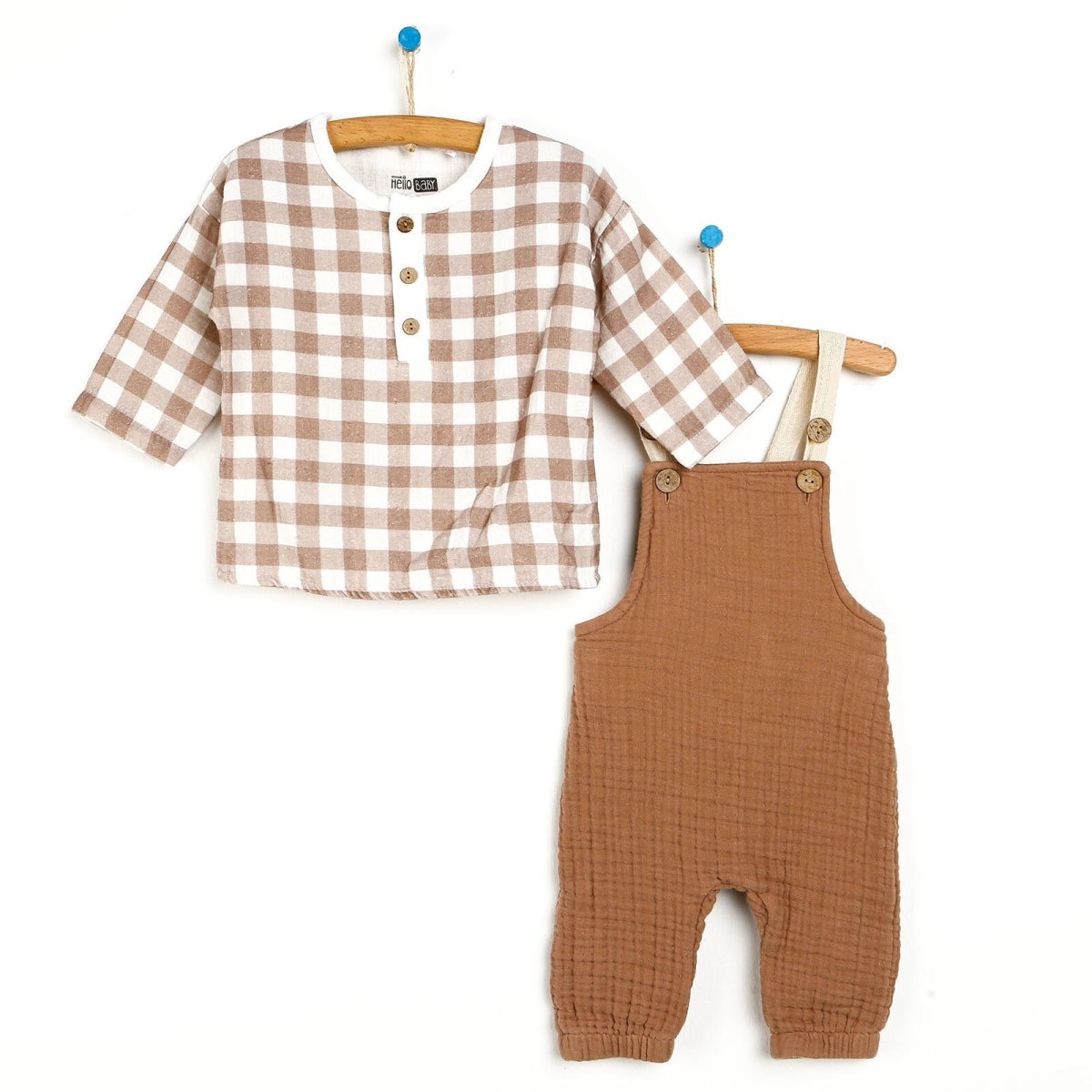 HelloBaby Newborn Muslin Overalls - Sweatshirt - Brown - ebebek - Black Friday