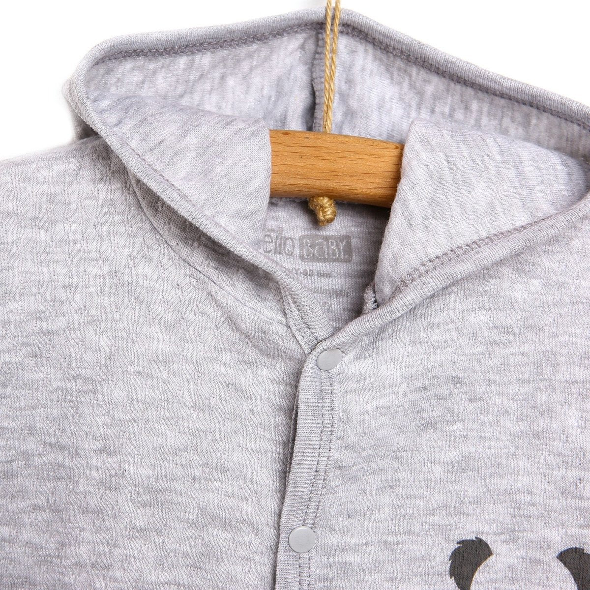 HelloBaby Basic Baby Boy Quilted Hooded - Grey Melange - ebebek - Black Friday