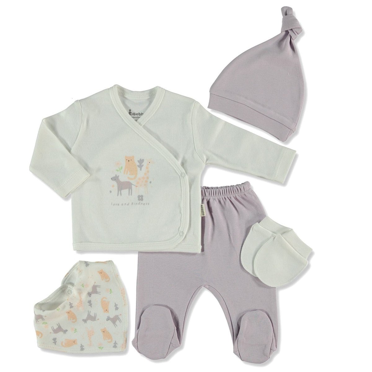 Bebbek Baby Girl 5 Pcs Newborn Starter Set - Mauve - ebebek - Black Friday