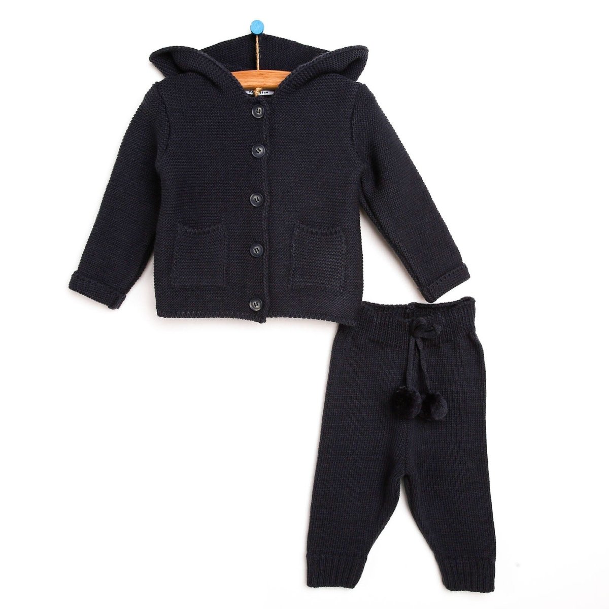HelloBaby Newborn Knit Cardigan - Bottom - Charcoal - ebebek - Black Friday