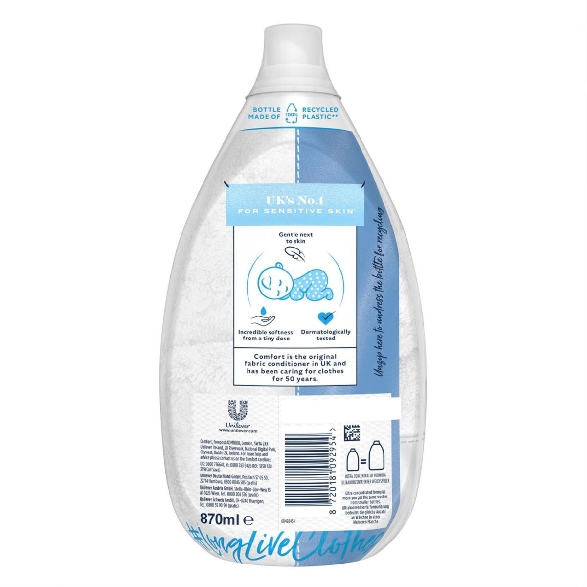 Comfort Pure Fabric Conditioner Ultimate Care 58 Washes 870ml - ebebek - Black Friday