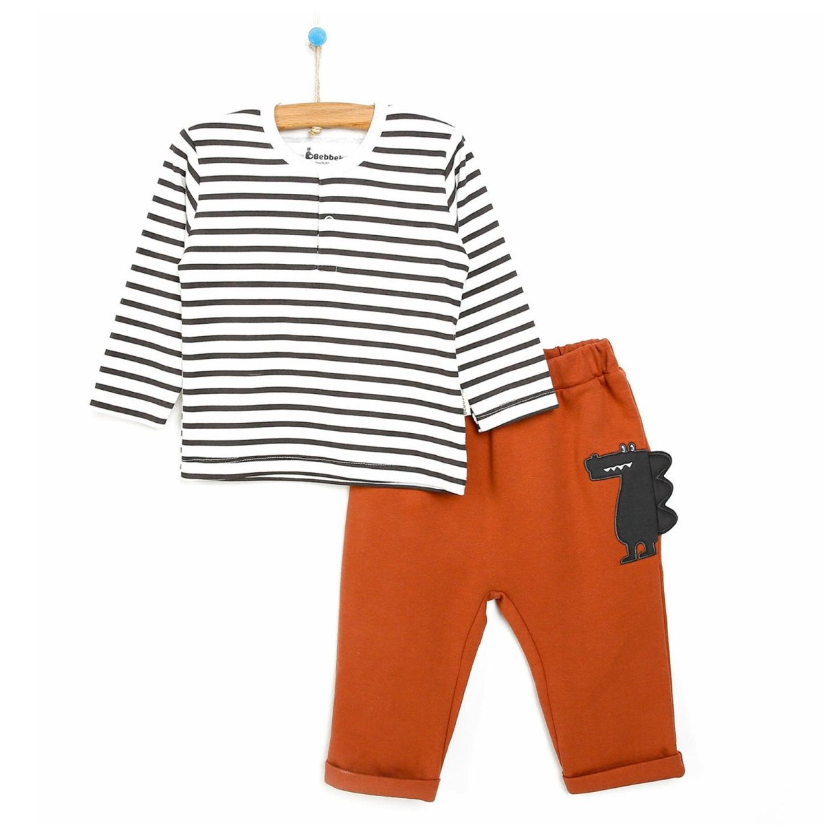 Bebbek Newborn Sweatshirt Footless Bottom - Brown - ebebek - Black Friday