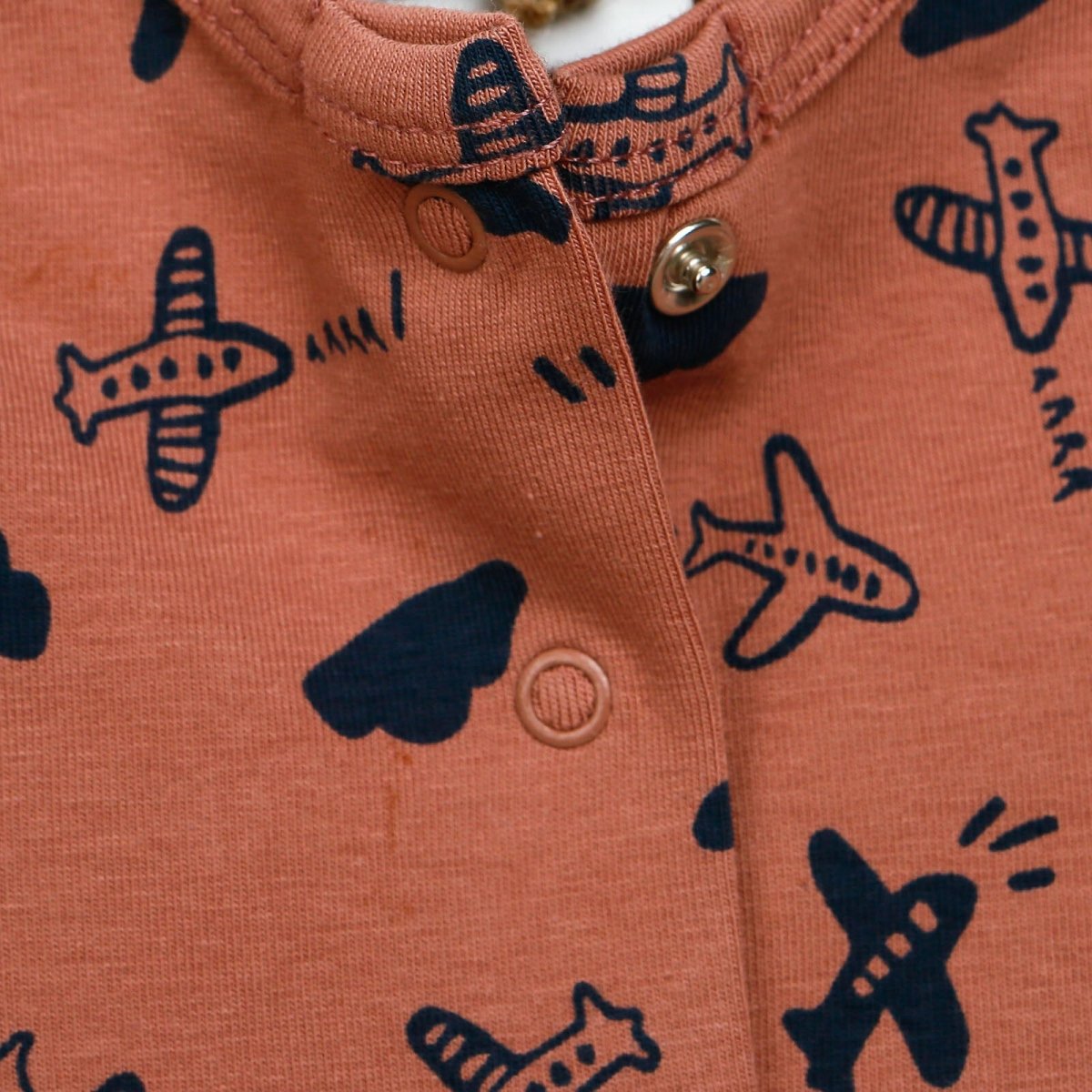 Antebies Newborn Plane Organic Footed Jumpsuit - Light Rose - ebebek - Black Friday