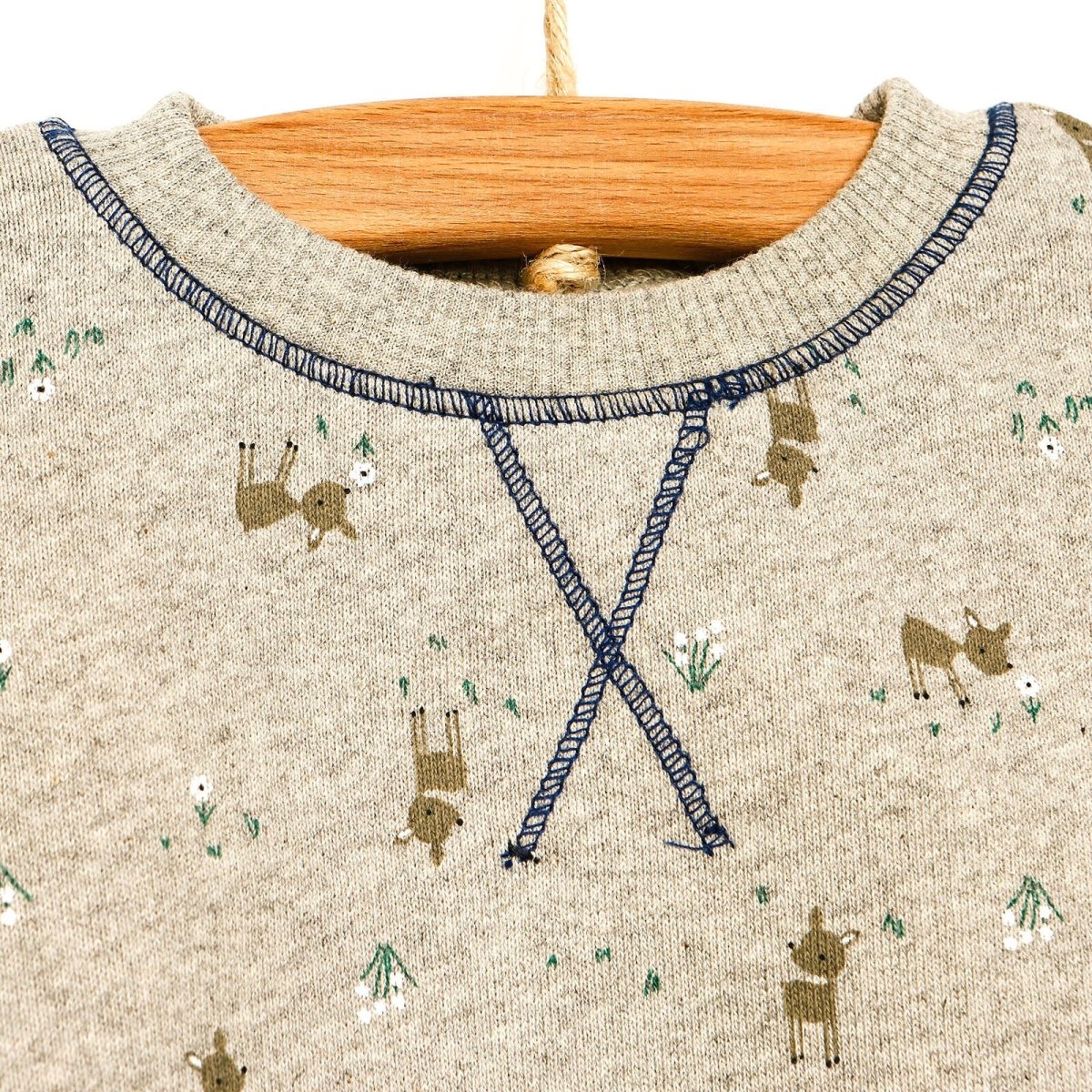 Antebies Newborn Deer Organic Sweatshirt - Grey - ebebek - Black Friday