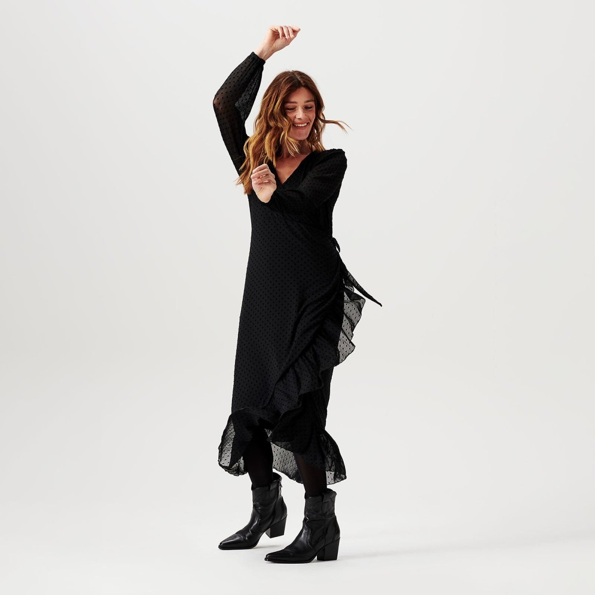 Noppies DreShort Sleeve Olathe Nursing Long Sleeve Allover Print - Black - ebebek - Black Friday