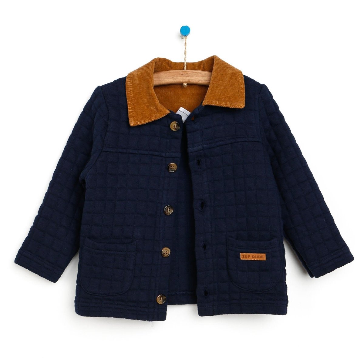 Tuffy Quilted Cardigan - Navy Blue - ebebek - Black Friday