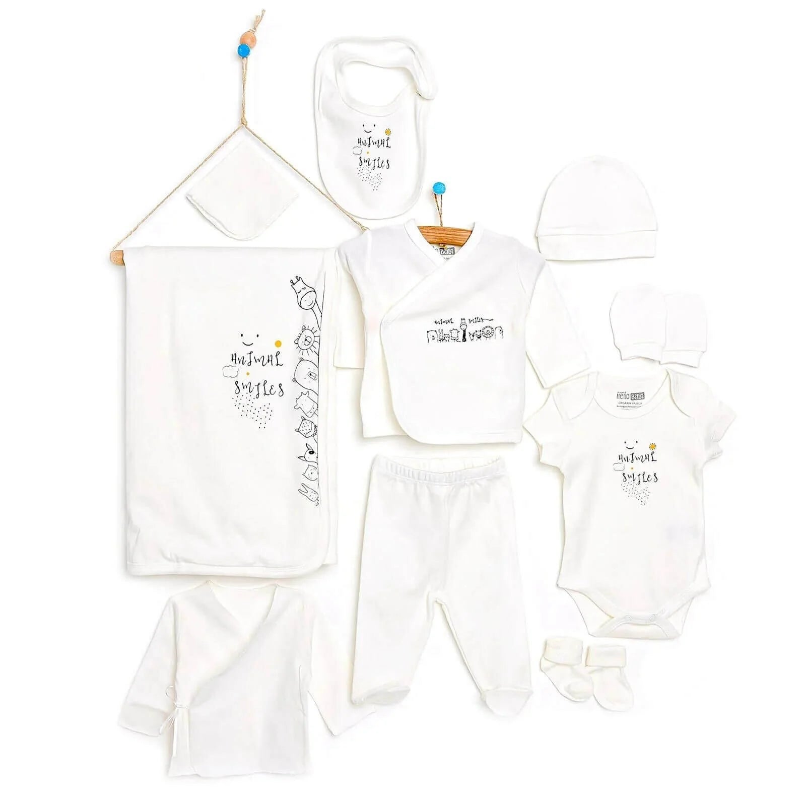HelloBaby Organic 10 Pcs Newborn Starter Set - Ecru - ebebek - Black Friday