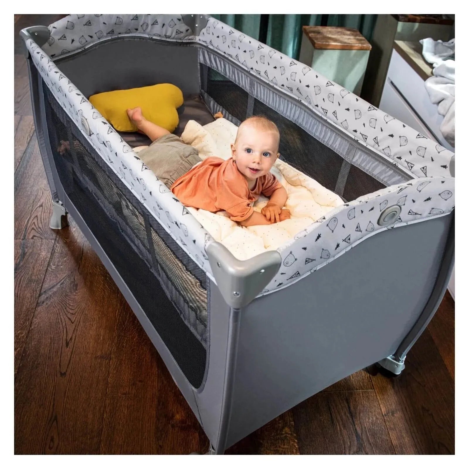 Hauck Sleep n Play Center Bassinet Travel Cot Playpen Stars Baby Bedside Crib ebebek