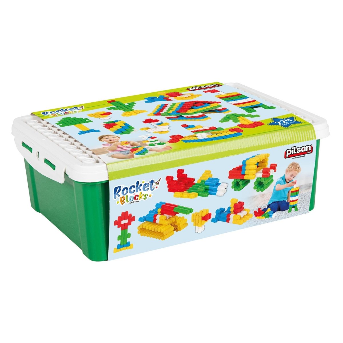 Pilsan Rocket Blocks 224 pcs (in 8 Liter Storage Container) - ebebek - Black Friday