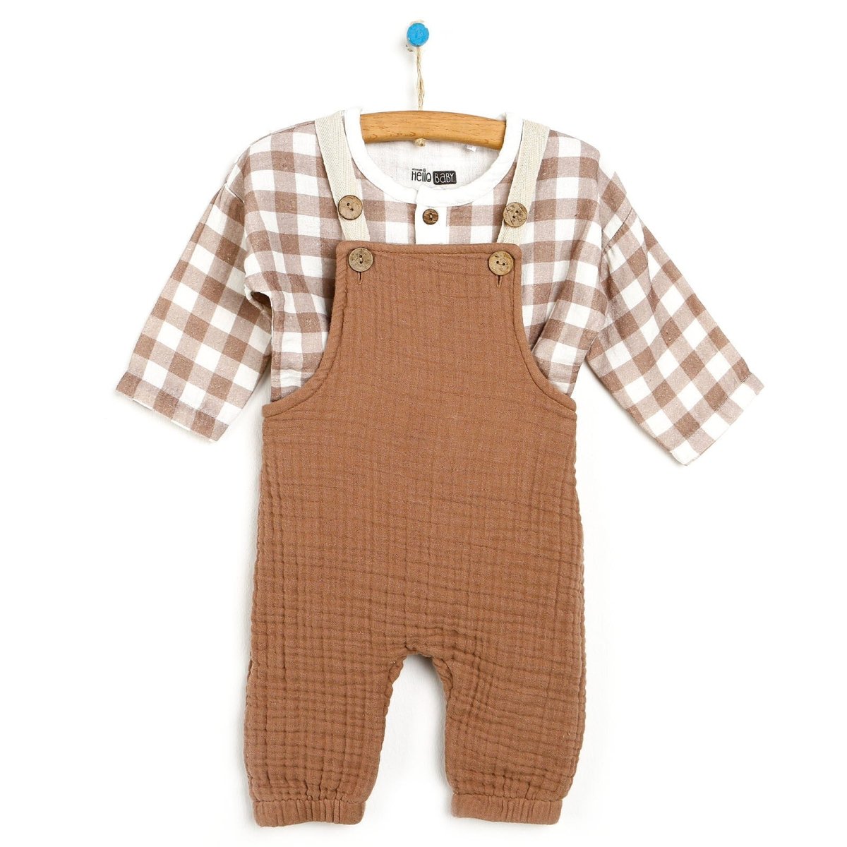 HelloBaby Newborn Muslin Overalls - Sweatshirt - Brown - ebebek - Black Friday