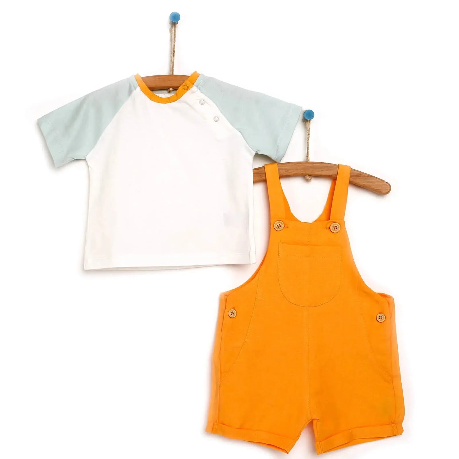 Cassiope Colorful Dungaree - Shorts - T-shirt - Orange - ebebek - Black Friday