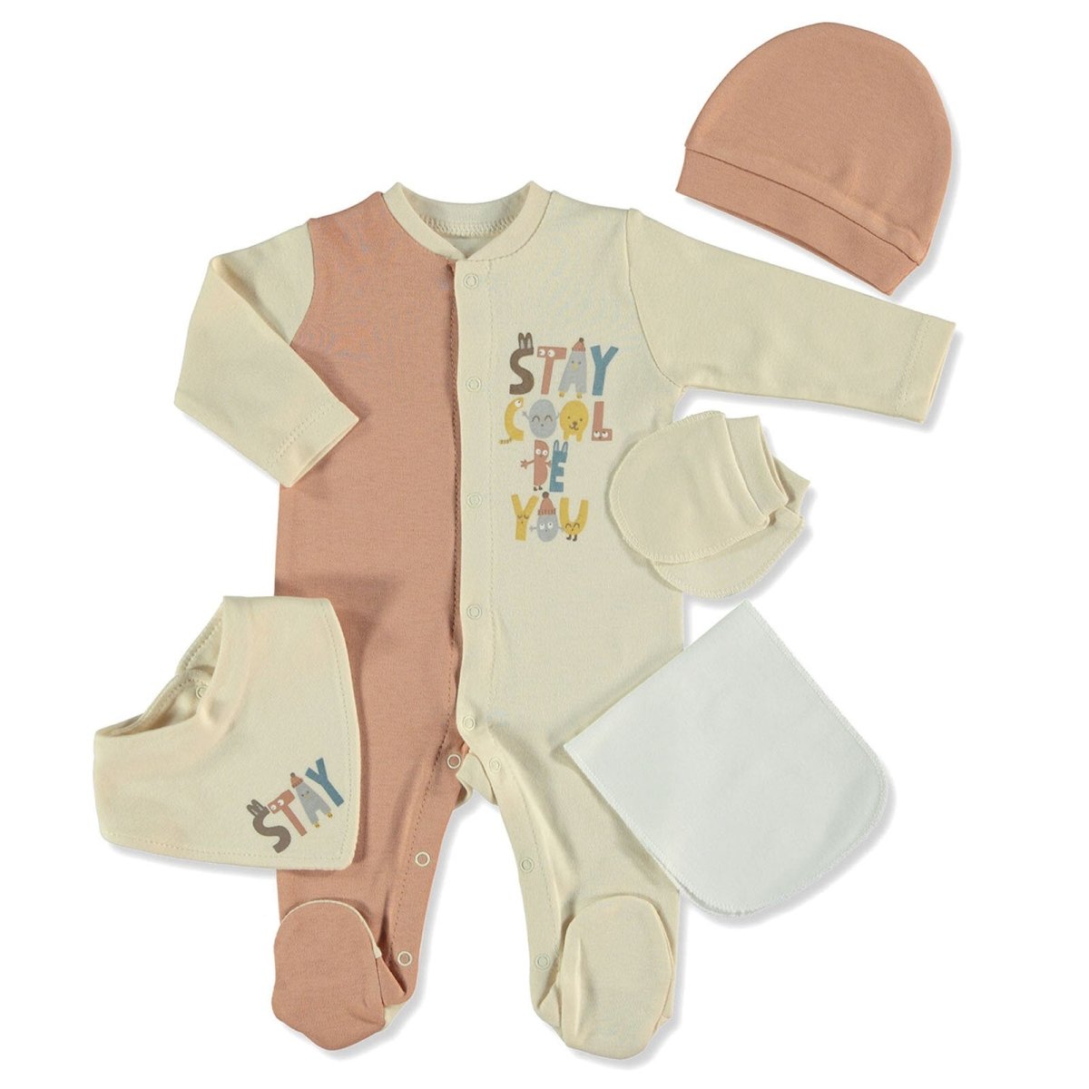 Bebbek Baby Boy 5 Pcs Newborn Starter Set - Beige - ebebek - Black Friday