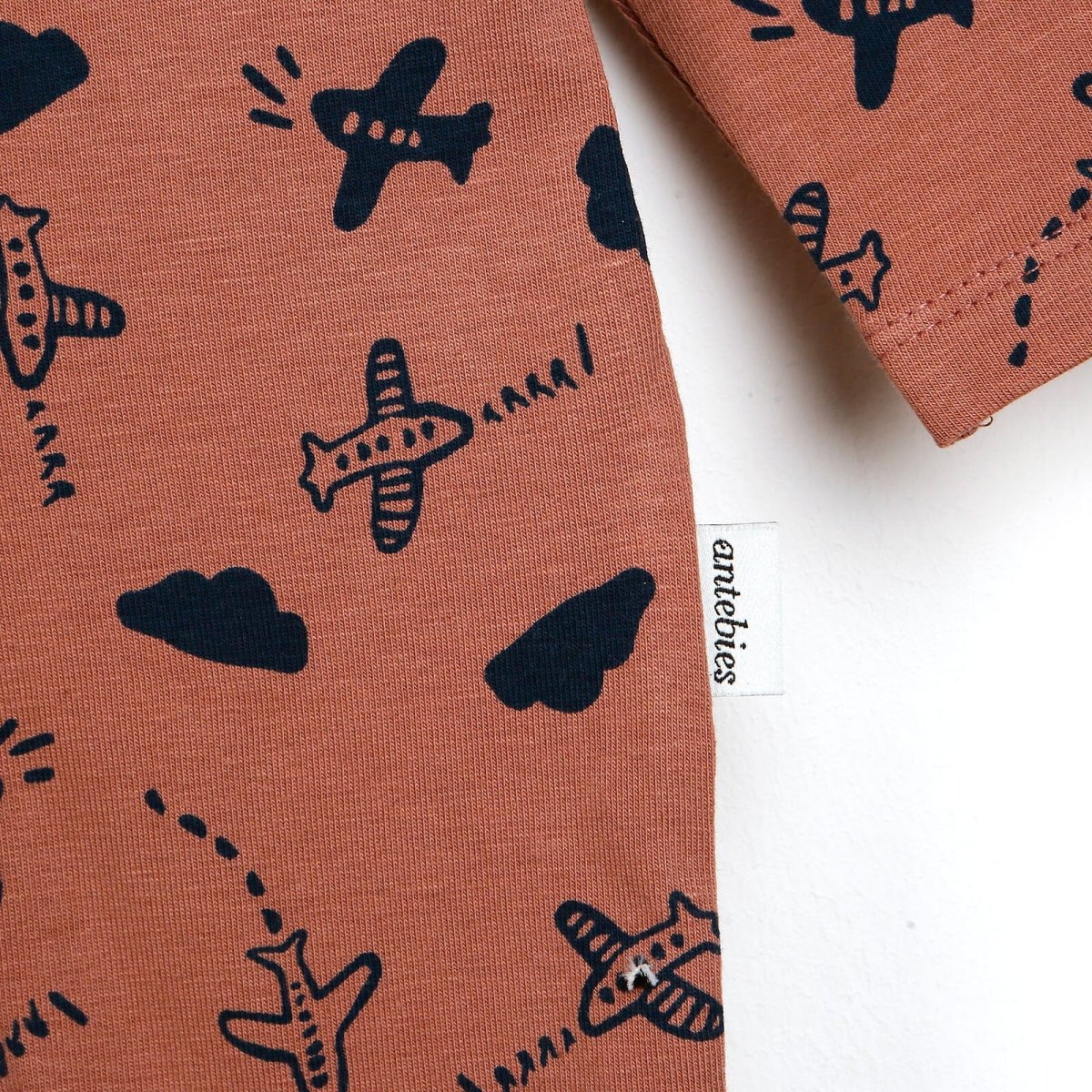 Antebies Newborn Plane Organic Footed Jumpsuit - Light Rose - ebebek - Black Friday